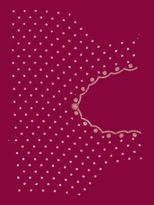 Wine handwork zarkan border designer chiffon saree with blouse piece 2