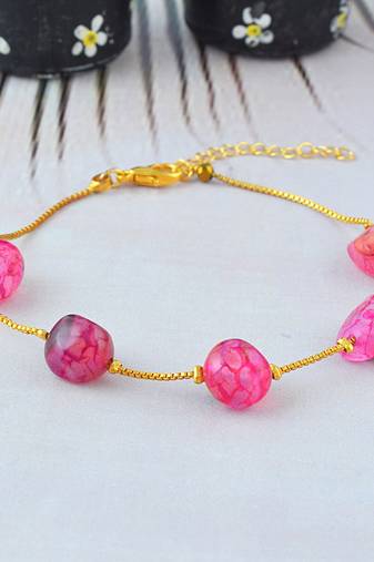 Ruby beads women bracelet