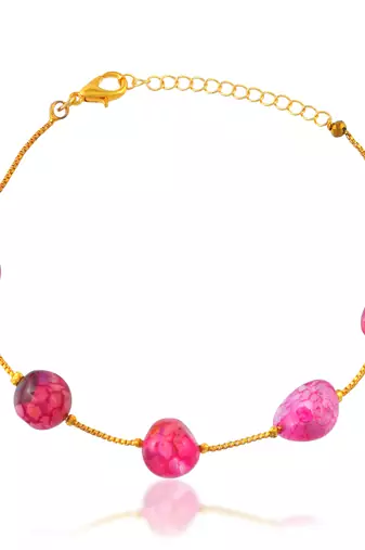 Ruby beads women bracelet