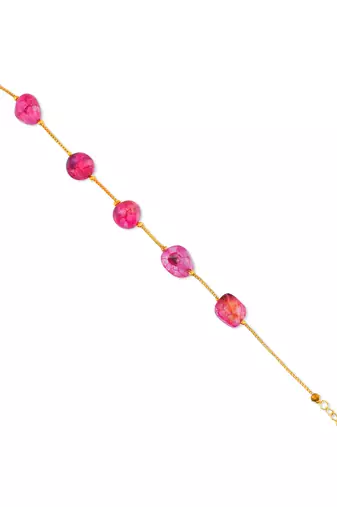 Ruby beads women bracelet