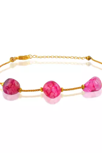 Ruby beads women bracelet