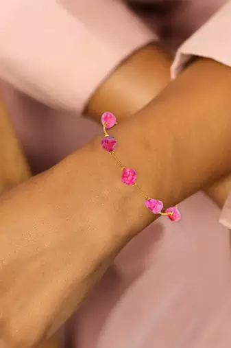 Ruby beads women bracelet