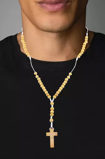 Christian rosary & holy water bottle combo