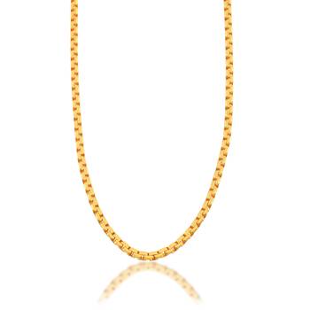 Brass 24kt micron gold plated 20 inch box chain 2