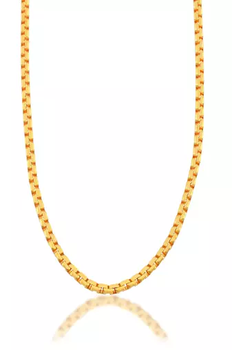 Brass 24kt micron gold plated 20 inch box chain