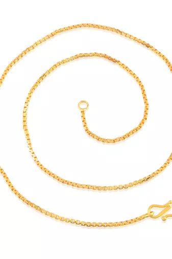 Brass 24kt micron gold plated 20 inch box chain