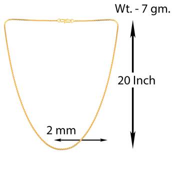 Brass 24kt micron gold plated 20 inch box chain 4