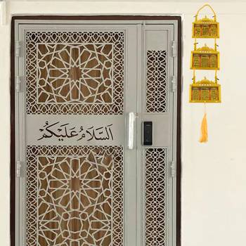 Acrylic gold plated muslim hanging home décor evil protection lucky charm 4
