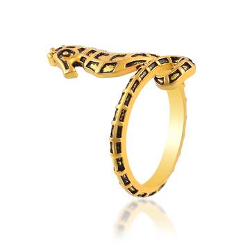 Brass antique gold sea horse finger ring 4