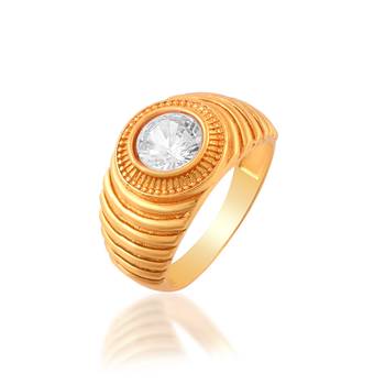Brass gold white quartz finger ring 2