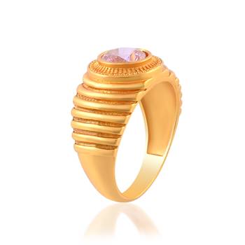 Brass gold plated rose quartz finger ring 4