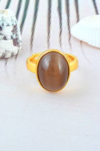 Brass gold chrysoberyl cats eye lehsuniya finger ring