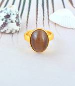 Brass gold chrysoberyl cats eye lehsuniya finger ring