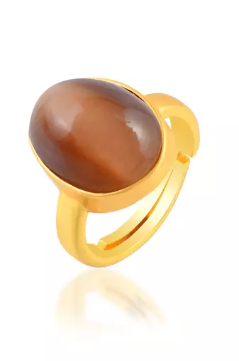 Brass gold chrysoberyl cats eye lehsuniya finger ring