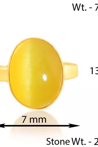 Brass gold chrysoberyl cats eye lehsuniya finger ring