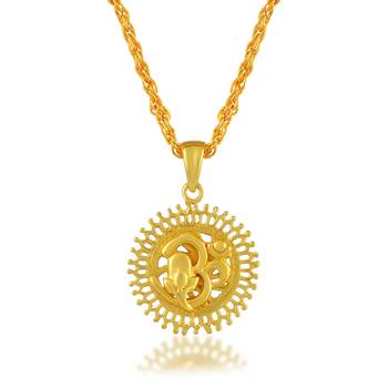 Brass gold plated om pendant 2