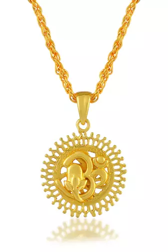 Brass gold plated om pendant