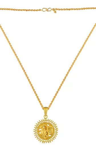 Brass gold plated om pendant