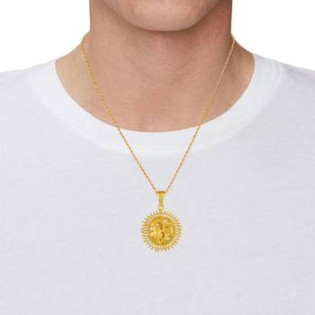 Brass gold plated om pendant 4