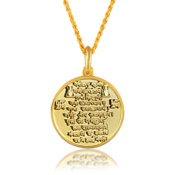 Dzine Trendz Brass Namokar Mantra Pendant Jain Jewellery Multicolor, 8×5 cm 2