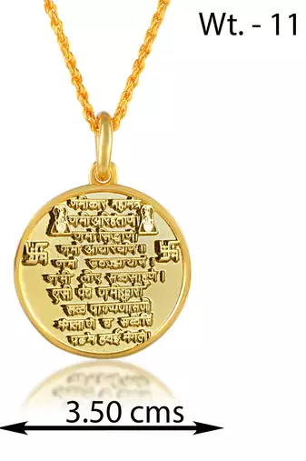 Dzine Trendz Brass Namokar Mantra Pendant Jain Jewellery Multicolor, 8×5 cm