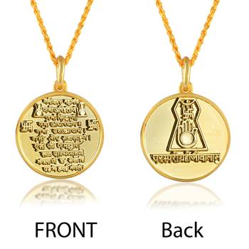 Dzine Trendz Brass Namokar Mantra Pendant Jain Jewellery Multicolor, 8×5 cm 4