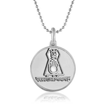 Brass silver plated navkar mantra pendant 3