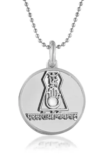 Brass silver plated navkar mantra pendant