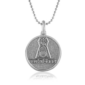 Brass antique silver plated navkar mantra pendant 3