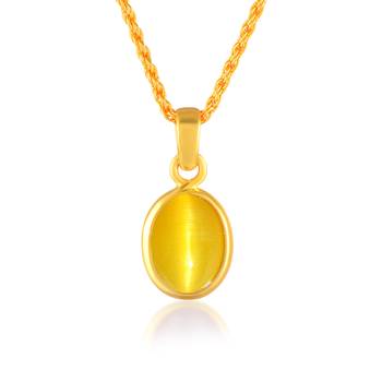 Brass gold chrysoberl tiger eye lehsuniya pendant 2