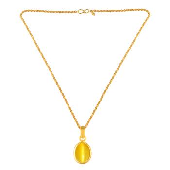 Brass gold chrysoberl tiger eye lehsuniya pendant 3