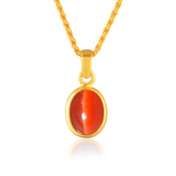 Brass gold chrysoberl red cats eye lehsuniya pendant 2