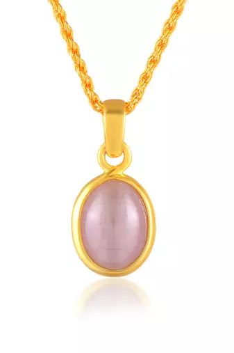 Brass gold chrysoberyll cats eye pendant