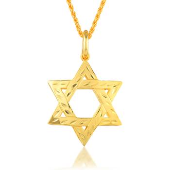 Brass star of david pendant jewish jewellery men women 2
