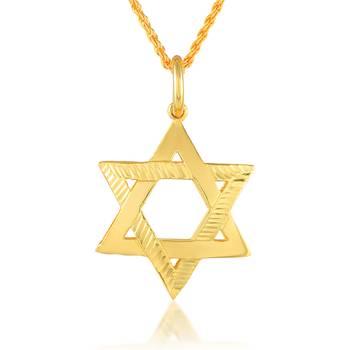 Brass star of david pendant jewish jewellery men women 3
