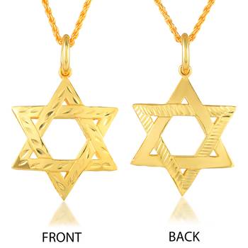 Brass star of david pendant jewish jewellery men women 4