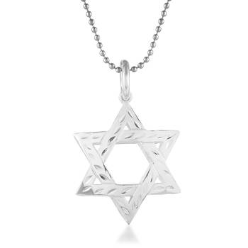 Brass star of david pendant jewish jewellery men women 2