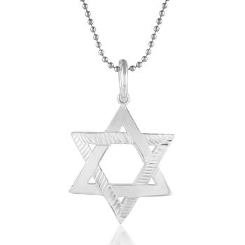 Brass star of david pendant jewish jewellery men women 3