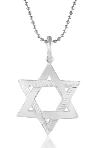 Brass star of david pendant jewish jewellery men women