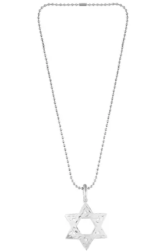 Brass star of david pendant jewish jewellery men women