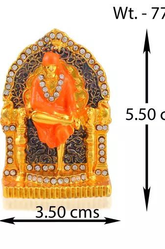Brass gold shirdi sai baba stand idol figurine spiritual