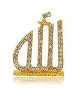 Brass gold imitation diamond, allah word stand home décor muslim islamic