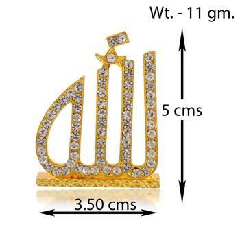 Brass gold imitation diamond, allah word stand home décor muslim islamic 2