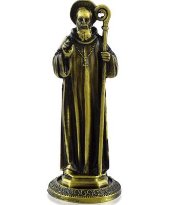 dzine trendz decorative brass saint benedict figurine with antique finish 1