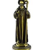 dzine trendz decorative brass saint benedict figurine with antique finish