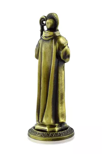 dzine trendz decorative brass saint benedict figurine with antique finish