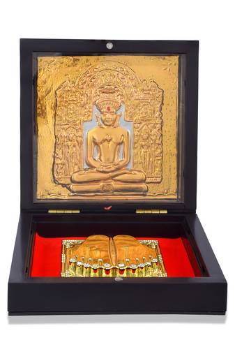 Gold plated jai jinendra gift box
