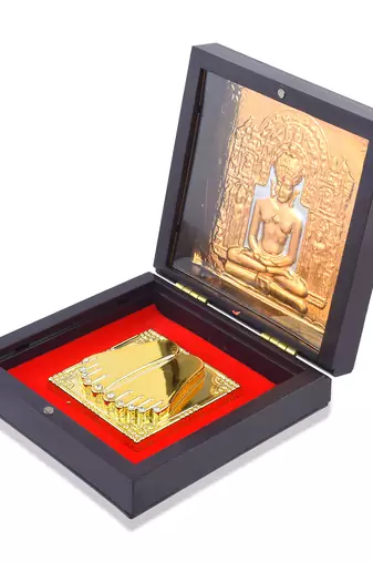 Gold plated jai jinendra gift box