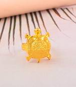 Brass micron gold tortoise kachua shree yantra hindu spiritual finger ring