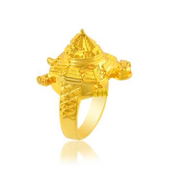 Brass micron gold tortoise kachua shree yantra hindu spiritual finger ring 4